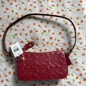 COACH Penn Small Signature Patent Leather Shoulder Bag